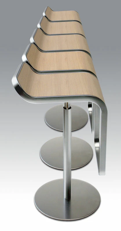 Lem Adjustable Bar Stool - Pivoting Wood Seat - Lapalma 6 Lem Adjustable Bar Stool - Pivoting Wood Seat - Lapalma - Image 4