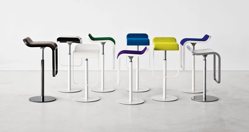 Lem Adjustable Bar Stool - Fabric Pivoting Seat - Lapalma 4 Lem Adjustable Bar Stool - Fabric Pivoting Seat - Lapalma - Image 2