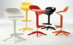 Spoon Adjustable Bar Stool - Pivoting - Plastic - Kartell -Coffee Tables Sales Shop adjustable bar stool spoon white madeindesign 58773 product800