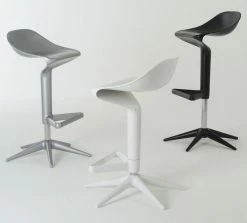 Spoon Adjustable Bar Stool - Pivoting - Plastic - Kartell -Coffee Tables Sales Shop adjustable bar stool spoon white madeindesign 58777 product800