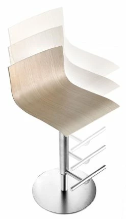 Thin Adjustable Bar Stool - Pivoting Wood Seat - Lapalma -Coffee Tables Sales Shop adjustable bar stool thin black oak madeindesign 66985 product800