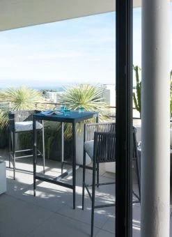 Luce Bar Chair - / H 66 Cm - With Cushion - Unopiu -Coffee Tables Sales Shop bar chair luce grey ecru white cushion madeindesign 339163 product800