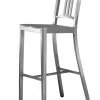 Navy Outdoor Bar Chair - H 76 Cm - Emeco -Coffee Tables Sales Shop bar chair navy outdoor brushed aluminium madeindesign 55735 product800