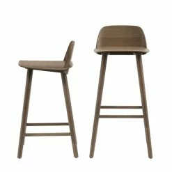 Nerd Bar Chair - / H 65 Cm - Wood - Muuto -Coffee Tables Sales Shop bar chair nerd dark wood madeindesign 357460 product800