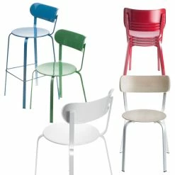 Stil Bar Chair - H 75 Cm - Metal - Lapalma -Coffee Tables Sales Shop bar chair stil black lacquered metal madeindesign 130805 product800