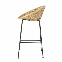 Yonne Bar Chair - / Rattan - H 72 Cm - Bloomingville -Coffee Tables Sales Shop bar chair yonne natural black legs madeindesign 341938 product800