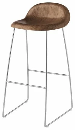 3D Bar Stool - H 75 Cm - Walnut Shell - Gubi