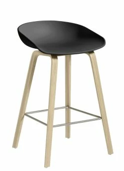 About A Stool AAS 32 Bar Stool - H 65 Cm - Plastic & Wood Legs - Hay