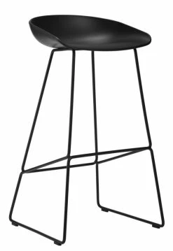 About A Stool AAS 38 Bar Stool - H 65 Cm - Steel Sled Base - Hay