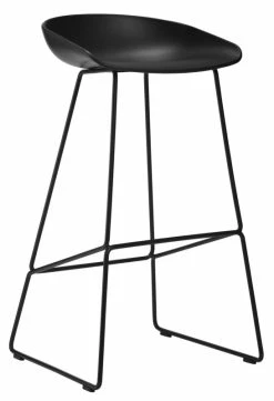 About A Stool AAS 38 Bar Stool - H 75 Cm - Steel Sled Base - Hay