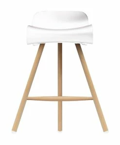 BCN Wood Bar Stool - H 66 Cm - Plastic & Wood Legs - Kristalia