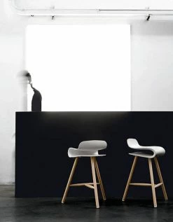BCN Wood Bar Stool - H 66 Cm - Plastic & Wood Legs - Kristalia -Coffee Tables Sales Shop bar stool bcn wood natural wood white madeindesign 140469 product800