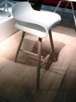 BCN Wood Bar Stool - H 66 Cm - Plastic & Wood Legs - Kristalia -Coffee Tables Sales Shop bar stool bcn wood natural wood white madeindesign 140471 product800