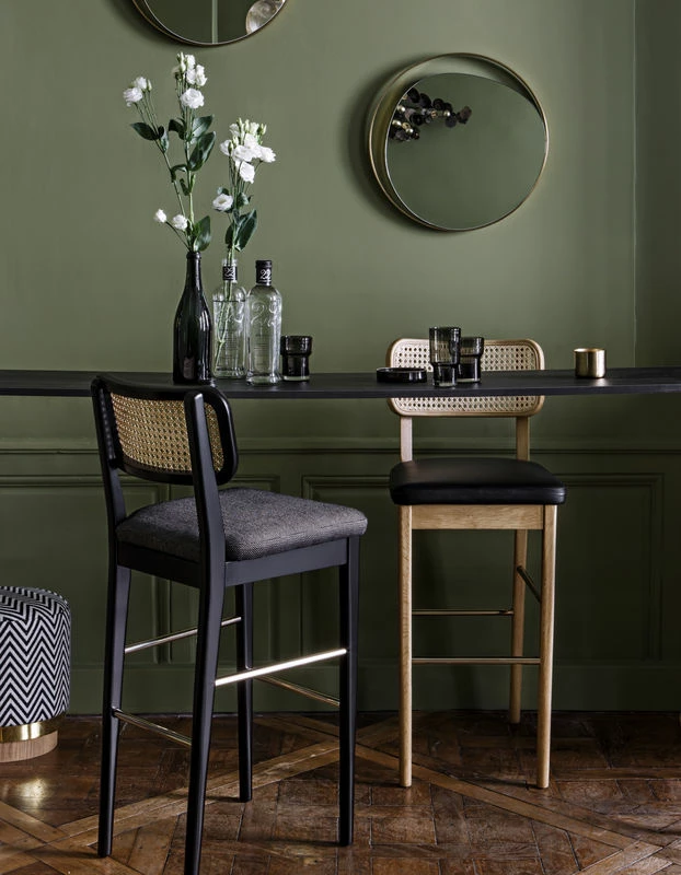 Cannage Bar Stool - / H 65 Cm - Leather - RED Edition 4 Cannage Bar Stool - / H 65 Cm - Leather - RED Edition - Image 2