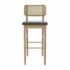 Cannage Bar Stool - / H 65 Cm - Fabric - RED Edition