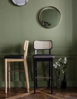 Cannage Bar Stool - / H 65 Cm - Fabric - RED Edition -Coffee Tables Sales Shop bar stool cannage caviar grey fabric oak madeindesign 363309 product800