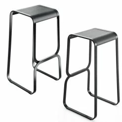 Continuum Bar Stool - Wood & Metal -H 80 Cm - Lapalma -Coffee Tables Sales Shop bar stool continuum black legs black stained seat madeindesign 182629 product800