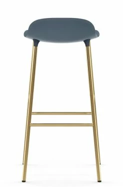 Form Bar Stool - / H 75 Cm – Brass Foot - Normann Copenhagen -Coffee Tables Sales Shop bar stool form blue brass madeindesign 310254 product800