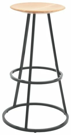 Grand Gustave Bar Stool - H 77 Cm - Wood & Metal - Hartô