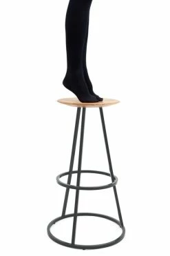 Grand Gustave Bar Stool - H 77 Cm - Wood & Metal - Hartô -Coffee Tables Sales Shop bar stool grand gustave dark grey madeindesign 215119 product800