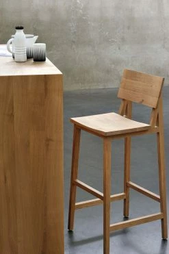 N4 Bar Stool - / H 80 Cm - Solid Oak - Ethnicraft -Coffee Tables Sales Shop bar stool n4 oak madeindesign 349857 product800