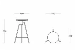 Nikita Bar Stool - / H 63 Cm - Wood & Metal - Zeus -Coffee Tables Sales Shop bar stool nikita raw metal base wood madeindesign 334026 product800
