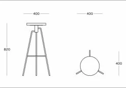 Nikita Bar Stool - / H 82 Cm - Wood & Metal - Zeus 11 Nikita Bar Stool - / H 82 Cm - Wood & Metal - Zeus -Coffee Tables Sales Shop bar stool nikita raw metal base wood madeindesign 334031 product800