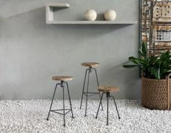 Nikita Bar Stool - / H 82 Cm - Wood & Metal - Zeus 8 Nikita Bar Stool - / H 82 Cm - Wood & Metal - Zeus -Coffee Tables Sales Shop bar stool nikita raw metal base wood madeindesign 334033 product800