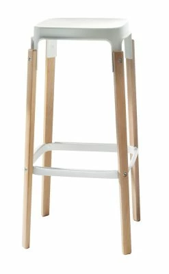 Steelwood Bar Stool - Wood & Metal - H 78 Cm - Magis
