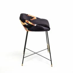 Toiletpaper Bar Stool - / Lipsticks - Padded & Velvet - H 92 Cm - Seletti -Coffee Tables Sales Shop bar stool toiletpaper lipsticks madeindesign 361588 product800