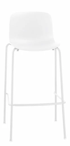 Troy Outdoor Bar Stool - Plastic & 4 Metal Feet - H 65 Cm - Magis