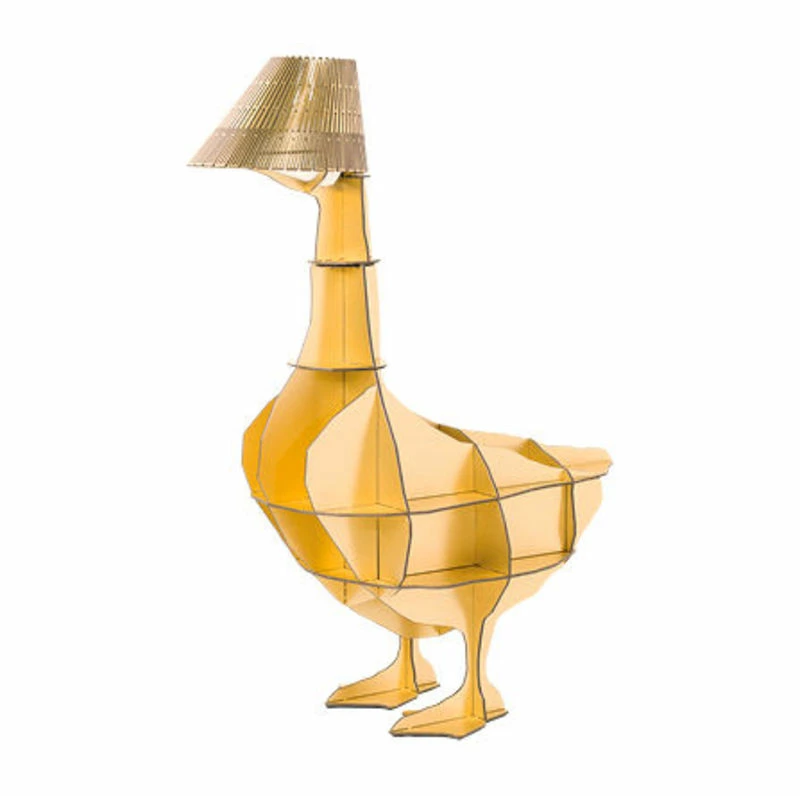 Junon Gold Bedside Table - / Goose Lamp - L 76 X H 95 Cm / Numbered Limited Edition - Ibride 2 Junon Gold Bedside Table - / Goose Lamp - L 76 X H 95 Cm / Numbered Limited Edition - Ibride