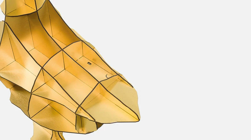 Junon Gold Bedside Table - / Goose Lamp - L 76 X H 95 Cm / Numbered Limited Edition - Ibride 3 Junon Gold Bedside Table - / Goose Lamp - L 76 X H 95 Cm / Numbered Limited Edition - Ibride - Image 2