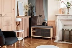 Gabin Bench - / With Cushion & Storage - L 92 Cm - Hartô -Coffee Tables Sales Shop bench gabin slate grey oak madeindesign 332375 product800