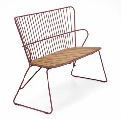 Paon Bench - / L 116 Cm - Metal & Bamboo - Houe