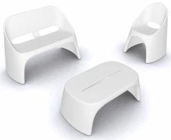 Amélie Bench With Backrest - 2 Seats - Slide -Coffee Tables Sales Shop bench with backrest amelie white madeindesign 81291 product800