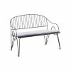 Ariete Bench With Backrest - / L 127 Cm - Iron / Seat Cushion - Unopiu -Coffee Tables Sales Shop bench with backrest ariete bronze white cushion madeindesign 387582 product800