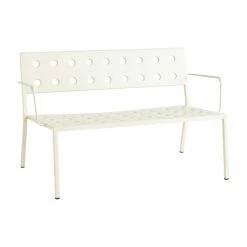 Balcony Lounge Bench With Backrest - / With Armrests - L 121.5 Cm - Hay