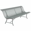 Louisiane Bench With Backrest - / W 200 Cm - Metal - Fermob -Coffee Tables Sales Shop bench with backrest louisiane gris lapilli madeindesign 405313 product800