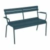 Luxembourg Bench With Backrest - / 2 Seats - L 131 Cm - Fermob -Coffee Tables Sales Shop bench with backrest luxembourg acapulco blue madeindesign 402415 product800
