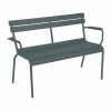 Luxembourg Bench With Backrest - / 2 Seats - L 131 Cm - Fermob -Coffee Tables Sales Shop bench with backrest luxembourg storm grey madeindesign 402413 product800