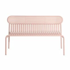 Week-End Bench With Backrest - / Aluminium - L 121 Cm - Petite Friture