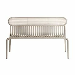 Week-end Bench With Backrest - / Aluminium - L 121 Cm - Petite Friture