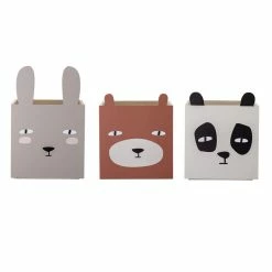 Animaux Bookcase - / 3 Drawers - L 107 X H 94 Cm - Bloomingville -Coffee Tables Sales Shop bookcase animaux grey wood madeindesign 333797 product800