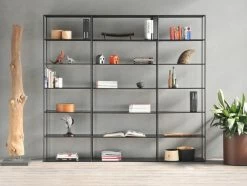 Easy Irony Bookcase - L 178 X H 226 Cm - Easy To Build - Zeus -Coffee Tables Sales Shop bookcase easy irony black copper madeindesign 239291 product800