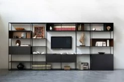 Easy Irony TV Bookcase - / Compo E - L 146 X H 226 Cm - Zeus -Coffee Tables Sales Shop bookcase easy irony tv sanded black copper madeindesign 366954 product800