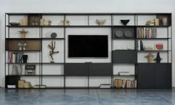 Easy Irony TV Bookcase - / Compo E - L 146 X H 226 Cm - Zeus -Coffee Tables Sales Shop bookcase easy irony tv sanded black copper madeindesign 366958 product800