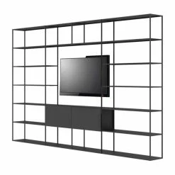 Easy Irony TV Bookcase - / Compo G - L 352 X H 226 Cm - Zeus -Coffee Tables Sales Shop bookcase easy irony tv sanded black copper madeindesign 366964 product800