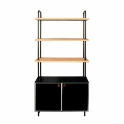 Essence Bookcase - / L 95 X H 190 Cm - With 2-door Storage Space - Maison Sarah Lavoine