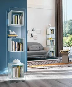 Magique Totem Bookcase - FIAM -Coffee Tables Sales Shop bookcase magique totem stucture smoked glass container black madeindesign 223686 product800